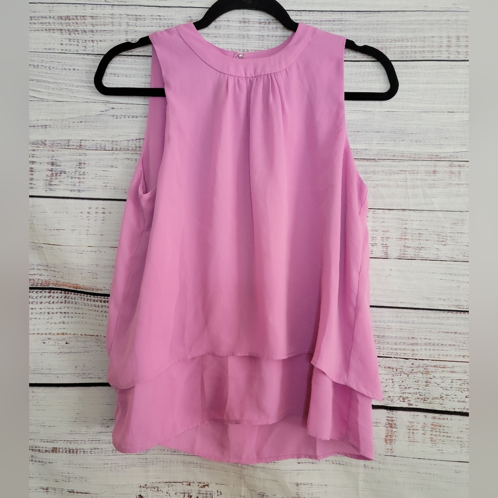 J Crew S6 Tired Sleveless Blouse Light Purple - Picture 2 of 6